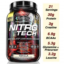 MuscleTech NitroTech Protein Powder Vanilla (2lbs)