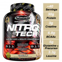 MuscleTech NitroTech Protein Powder Vanilla, (4lbs)